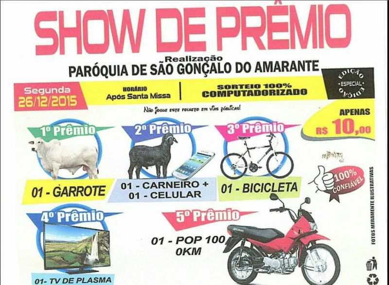 Show de prêmios paróquia de Amarante