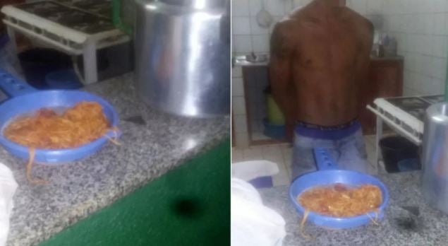 com fome preparando sopa homem preso furtar merenda escolar landri sales