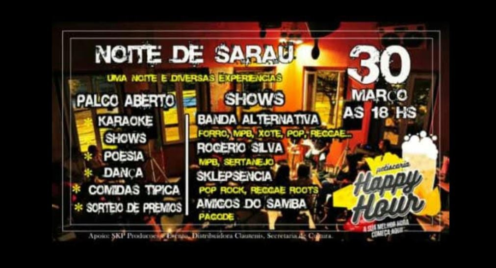 happy hour sarau em Amarante