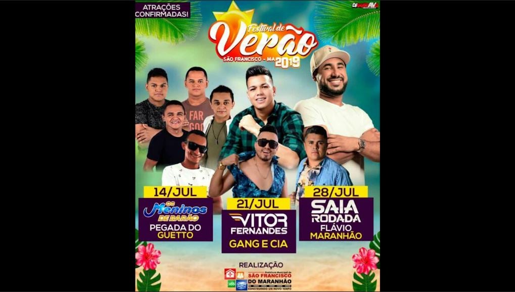 atrações do Festival de Verão 2019