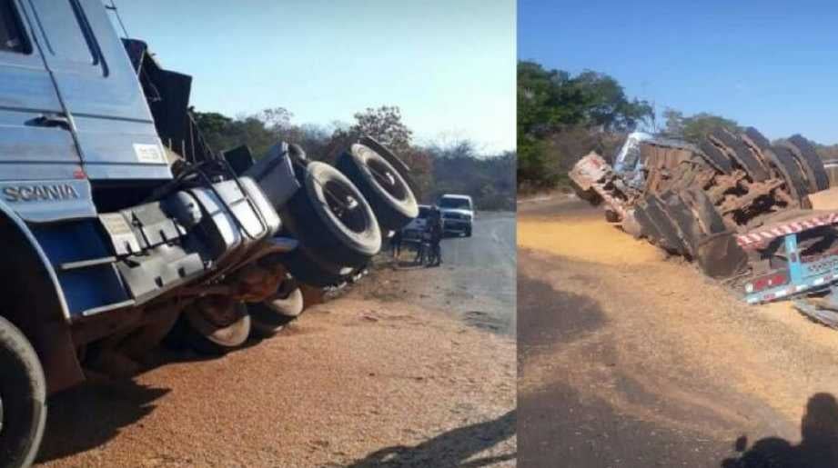 acidente com carreta em bom jesus