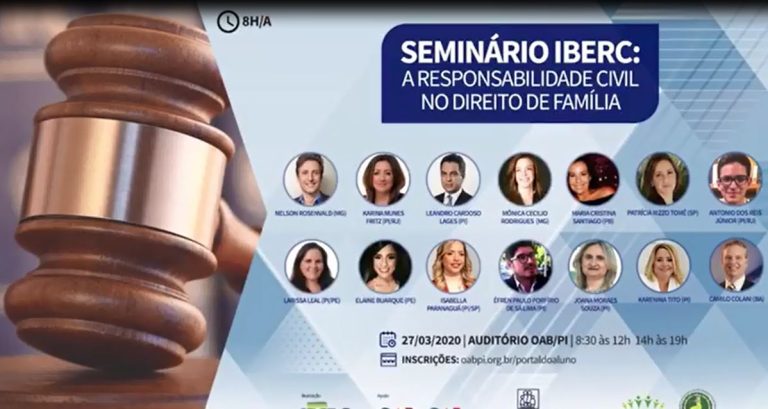 OAB-PI vai sediar ‘Seminário IBERC: A Responsabilidade Civil no Direito de Família’
