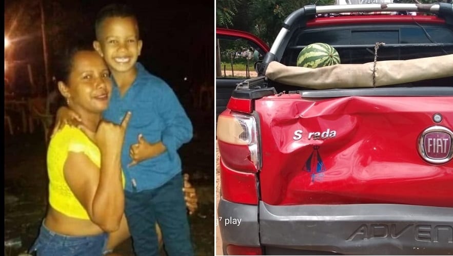 Mãe e filho acidente envolvendo carro de Amarante