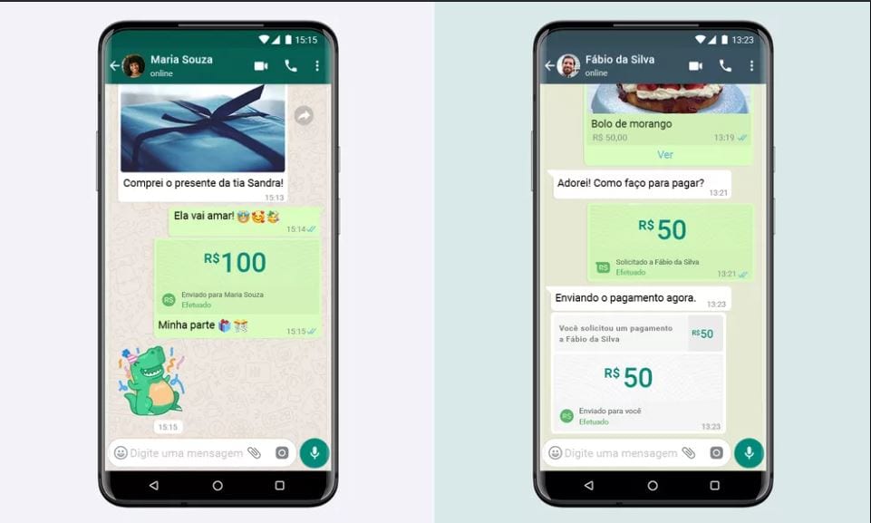 envio e recebimento de dinheiro pelo WhatsApp facebook pay