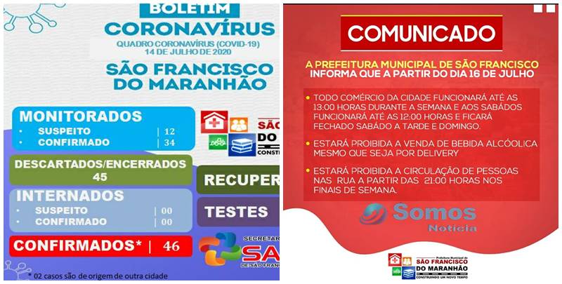 novas regras em são francisco do maranhão