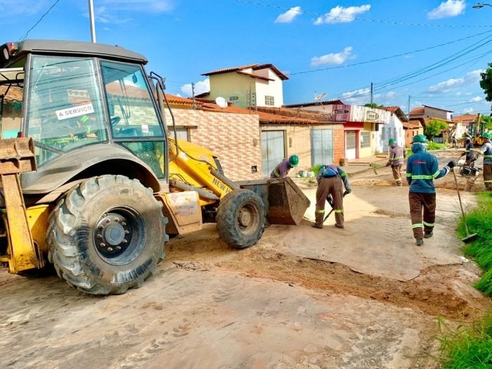 ruas bairro obras de rede coletora