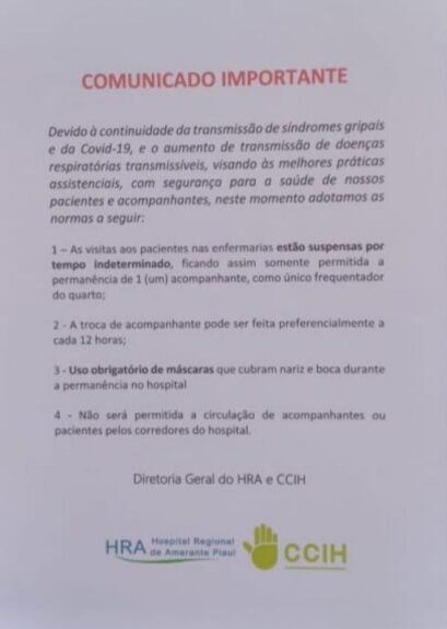 Hospital de Amarante suspende visitas a pacientes por tempo indeterminado