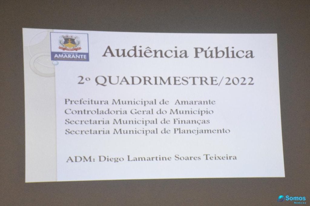 Prefeitura de Amarante realiza audiência de prestação de contas do 2º quadrimestre de 2022