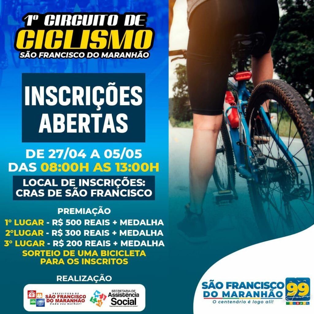 São Francisco do MA vai sediar I Circuito de Ciclismo; inscrições abertas