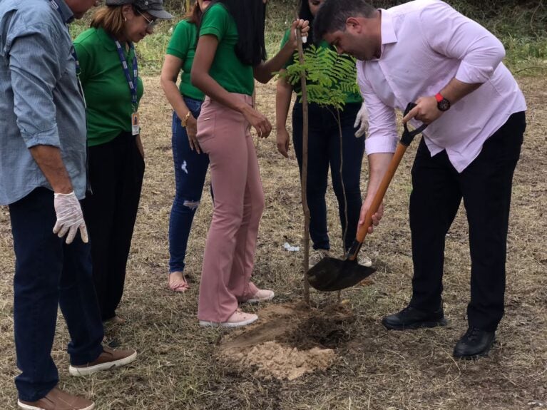 Semam planta novo bosque na alça da Ponte JK ﻿em parceria com o Lions Clube