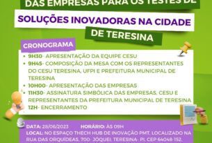 Empresas assinam termo de adesão para teste de soluções inovadoras em Teresina nesta quarta-feira (28)