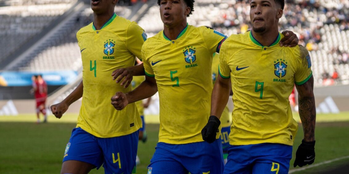 Brasil aplica 4 a 1 na Tunísia e avança às quartas do Mundial Sub-20