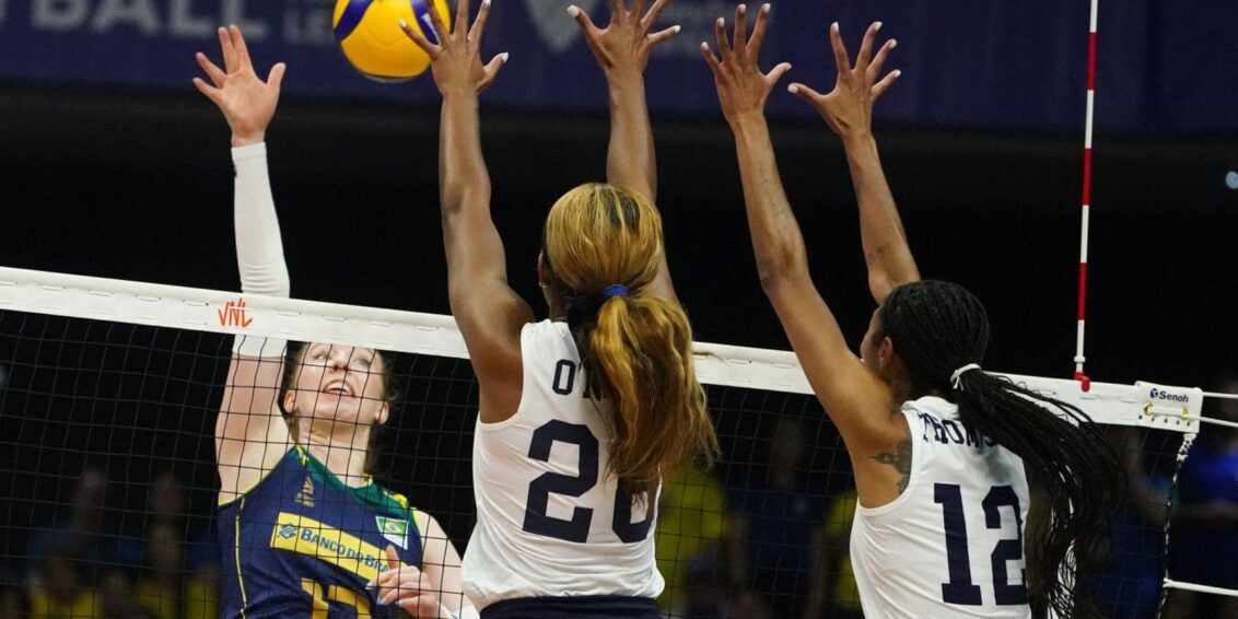 Brasil sofre 2º revés na Liga das Nações Feminina com derrota para EUA