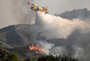 Avião de combate a incêndios cai na Grécia em meio a incêndios florestais