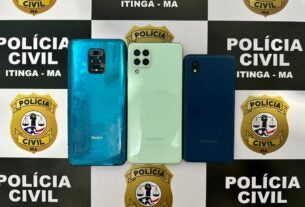 QUATRO CELULARES ROUBADOS EM ITINGA DO MARANHÃO SÃO RECUPERADOS PELA POLÍCIA CIVIL