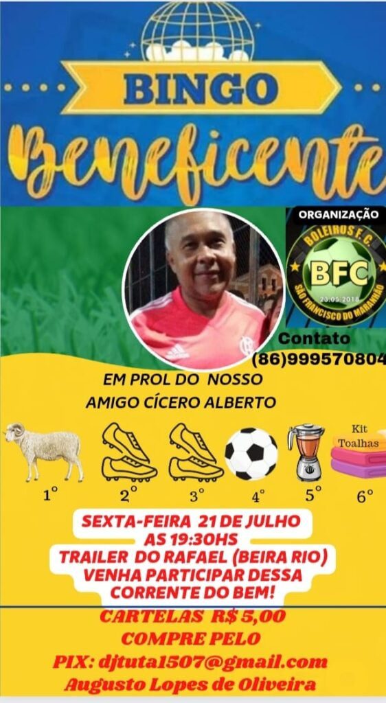 Em São Francisco do MA, bingo beneficente arrecada fundos para ajudar Cícero Alberto