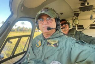 Polícia Militar envia helicóptero ao sul do Piauí para dar apoio no combate a incêndios