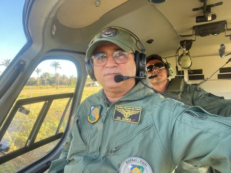 Polícia Militar envia helicóptero ao sul do Piauí para dar apoio no combate a incêndios