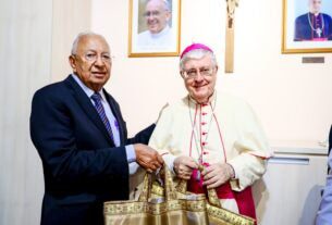 Dr. Pessoa participa de celebração para imposição do Pálio ao arcebispo Dom Juarez pelas mãos do Núncio Dom Giambattista