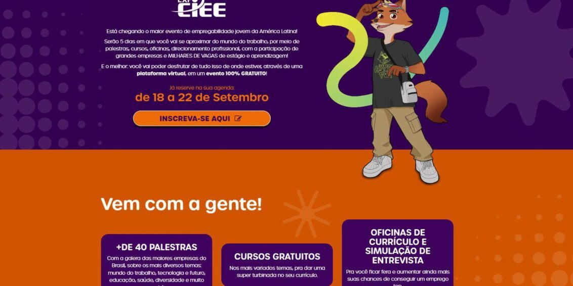 Expo CIEE oferece mais de 10 mil vagas de estágio e aprendizagem