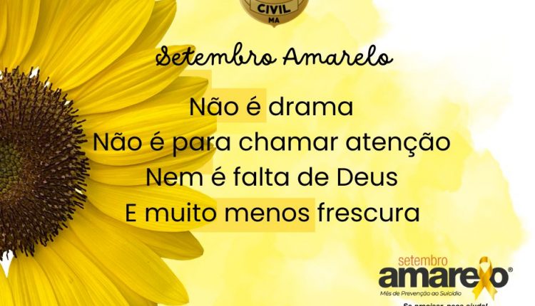 POLÍCIA CIVIL PROMOVERÁ AÇÕES EM ALUSÃO AO SETEMBRO AMARELO