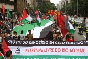 Ato em SP de apoio à Palestina pede cessar-fogo imediato em Gaza