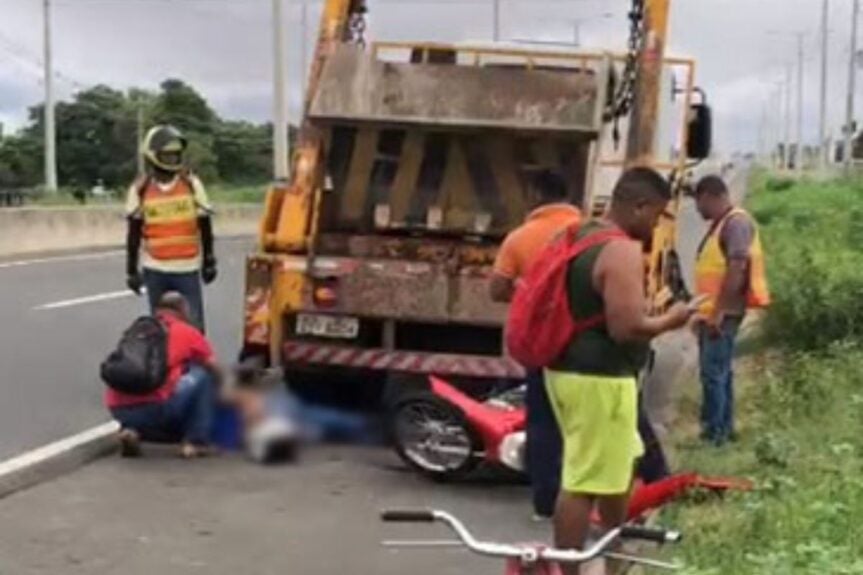 Motociclista Ferido em Colisão com Caminhão na BR-316, em Teresina