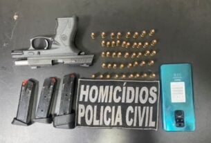 POLÍCIA CIVIL APREENDE ARMA DE FOGO E MUNIÇÕES EM IMPERATRIZ