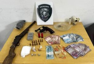 POLÍCIA CIVIL PRENDE CASAL POR TRÁFICO DE DROGAS, ASSOCIAÇÃO PARA O TRÁFICO E POSSE DE ARMA DE FOGO EM ROSÁRIO