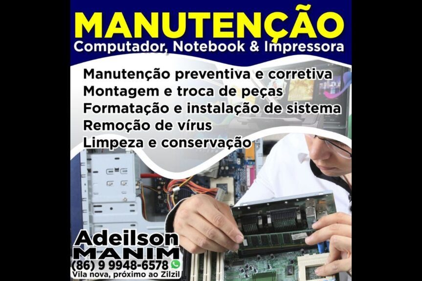 manutenção de computadores, notebooks e impressoras