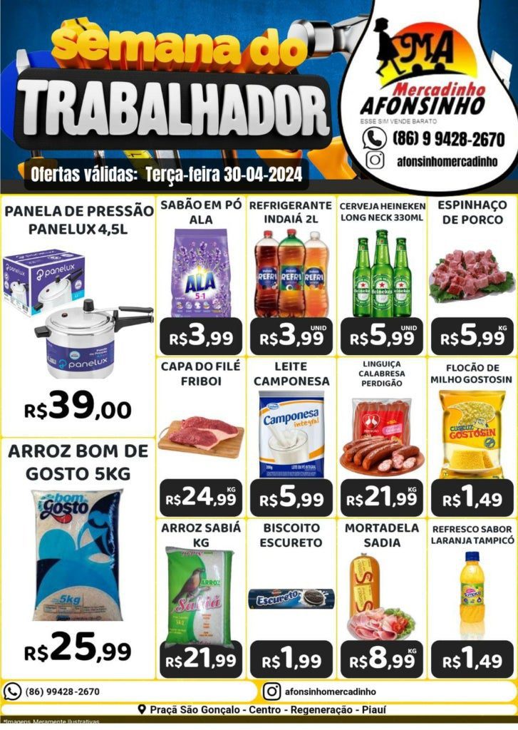 Semana do Trabalhador com ofertas imperdíveis, só no Afonsinho!
