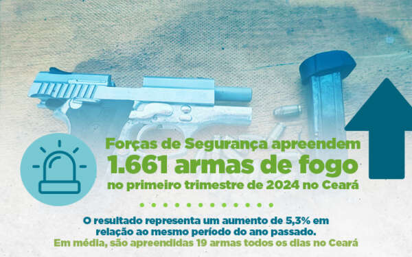 Forças de Segurança apreendem 1.661 armas de fogo no primeiro trimestre de 2024 no Ceará
