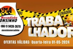 dia do trabalhador com ofertas especiais no mercadinho afonsinho