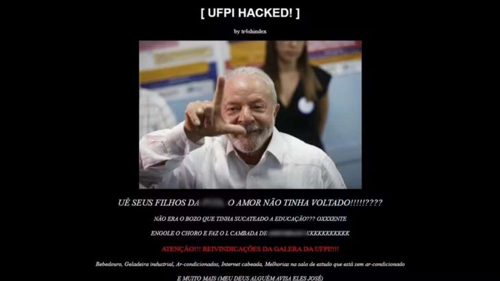 Hackers invadem site da UFPI e exibem foto de Lula no portal