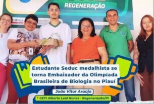 Estudante de Regeneração é medalhista em Olimpíada Brasileira de Biologia e se torna embaixador da OBB no Piauí