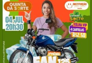 Não Perca a chance de ganhar uma moto FAN 125 no Canal da Sorte!