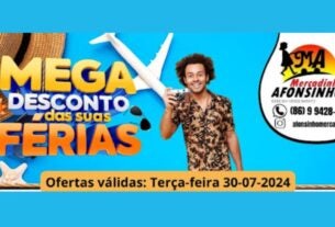 Venha economizar no Mega desconto das suas férias no Mercadinho Afonsinho!