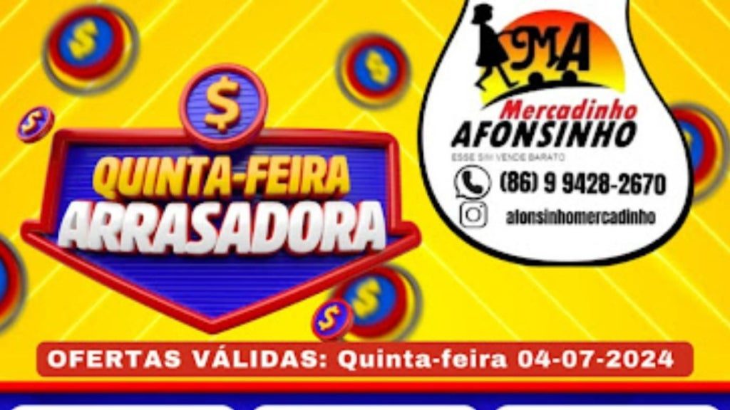 ofertas arrasadoras nesta quinta no mercadinho afonsinho