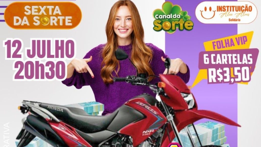 sexta da sorte - uma moto bros terceiro prêmio