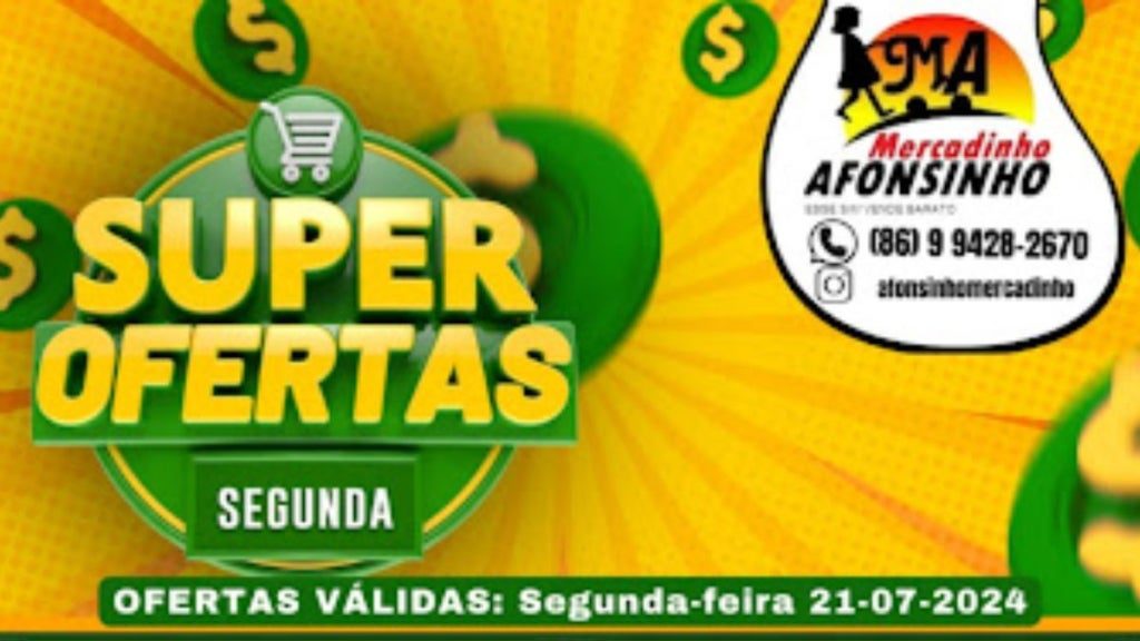 super ofertas de segunda-feira no mercadinho afonsinho