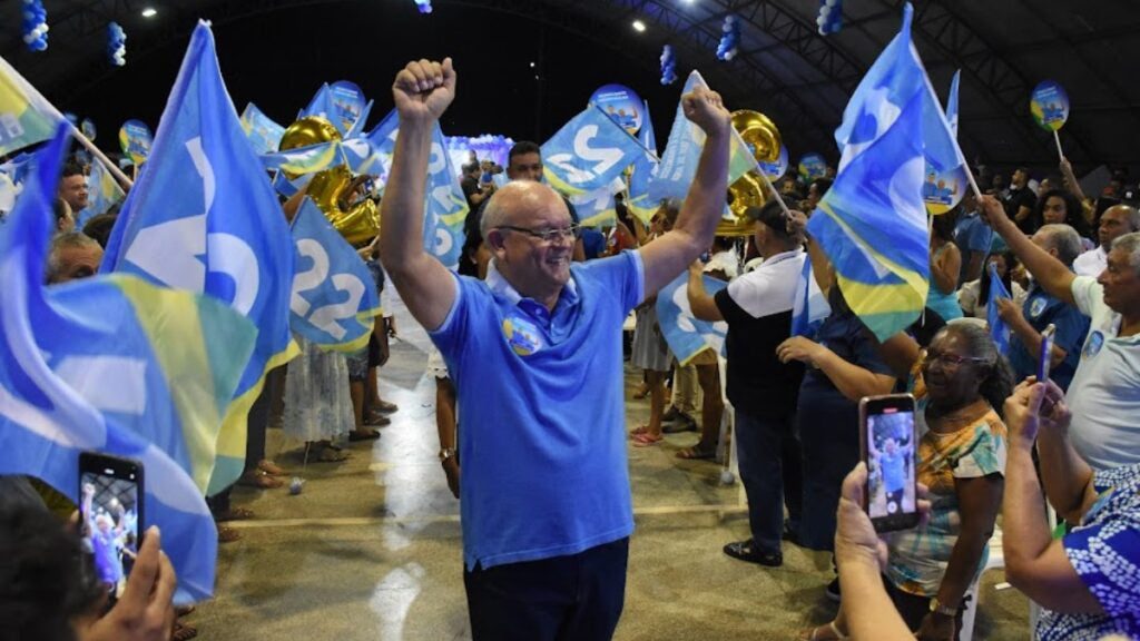 tiago nogueira durante convenção em são francisco do maranhão