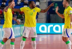 Futsal: Brasil fecha 1ª fase da Copa do Mundo com aproveitamento 100%