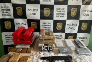 Operação da PCCE resulta em prisão e na apreensão de 37 kg de drogas e uma submetralhadora no Crato