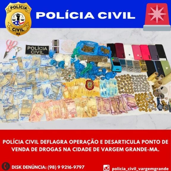 POLÍCIA CIVIL DEFLAGRA OPERAÇÃO E DESARTICULA PONTO DE VENDA DE DROGAS NA CIDADE DE VARGEM GRANDE