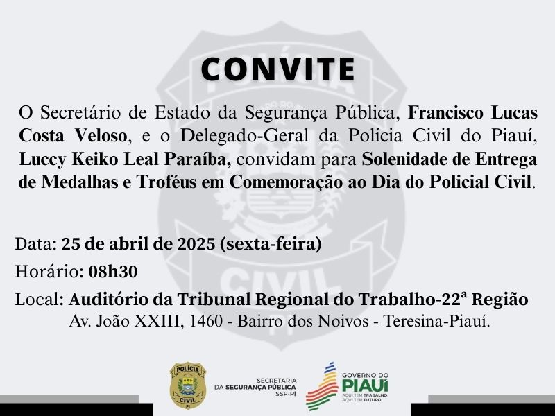 Delegacia-geral realiza solenidade em comemoração ao Dia do Policial Civil nesta sexta-feira (25)