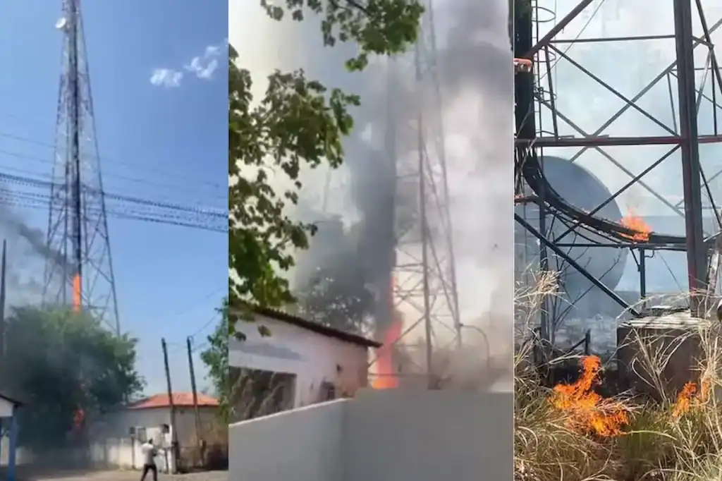 Homem é flagrado provocando incêndio em torre de transmissão