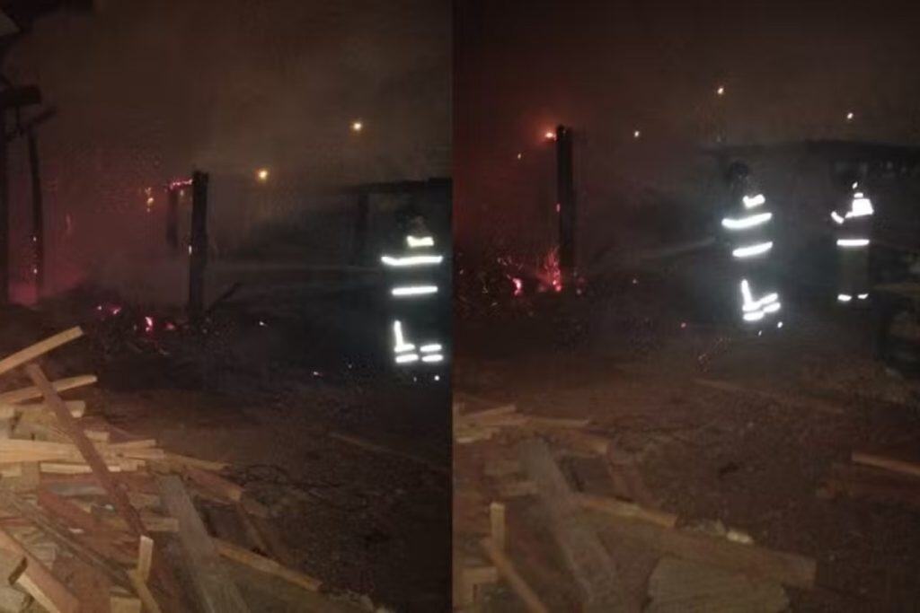 Incêndio de grandes proporções atinge madeireira na zona Sul de Teresina