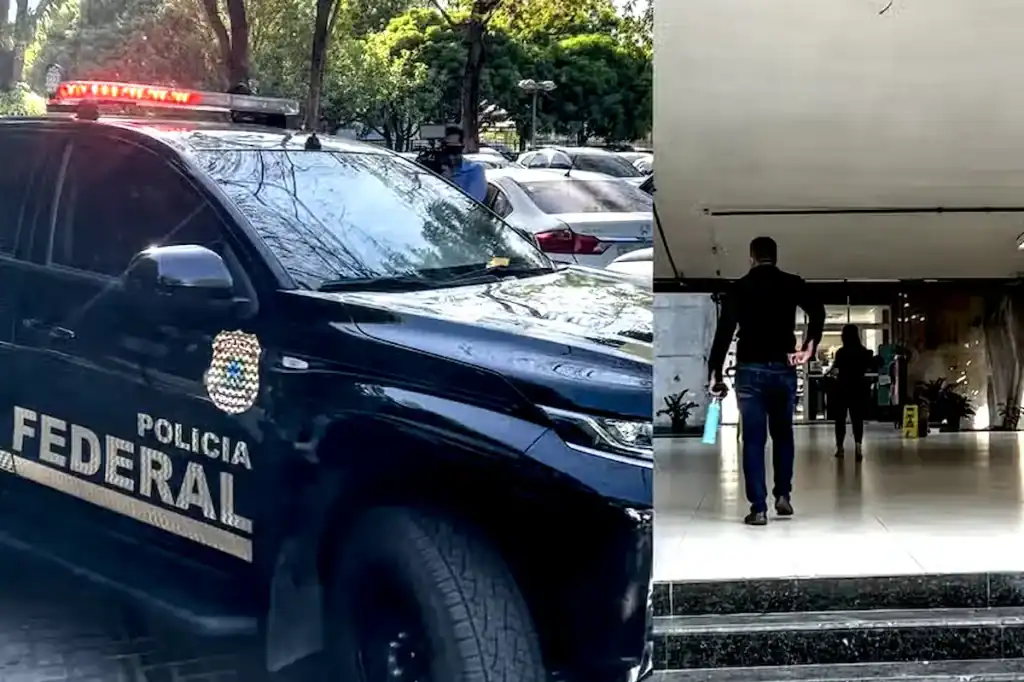 Viatura da Polícia Federal (PF) estacionada durante cumprimento de mandados