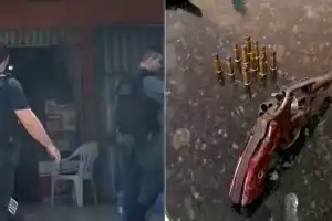 Revólver calibre 38 apreendido pela polícia com o suspeito.