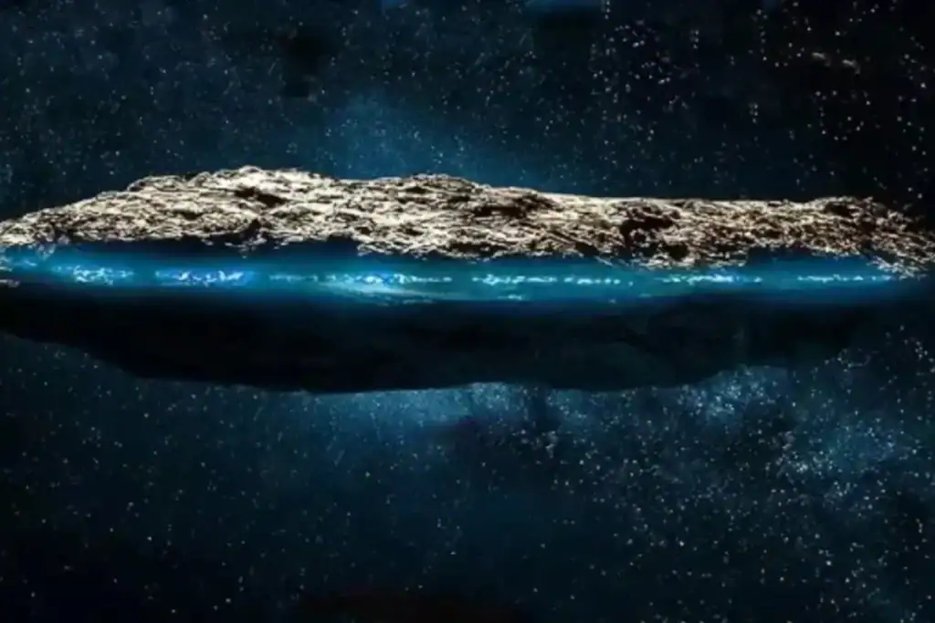 Ilustração do cometa 3I/ATLAS em alta velocidade no espaço